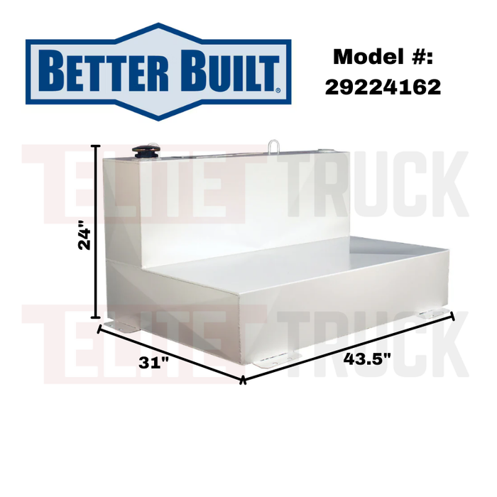 Better Built 75 Gallon White Steel Heavy Duty Series L-Shaped Liquid Transfer Tank Model 29224162