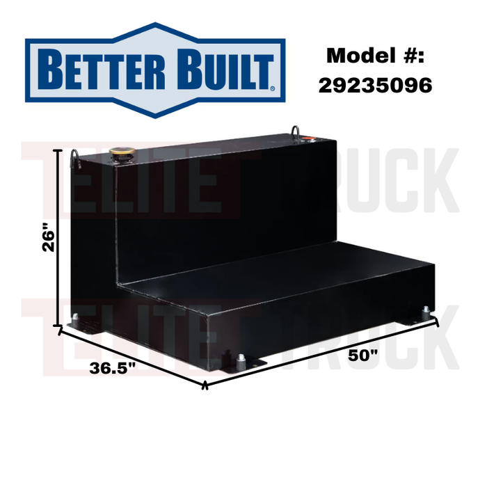 Better Built 100 Gallon Gloss Black Steel L-Shaped Transfer Tank Model 29235096