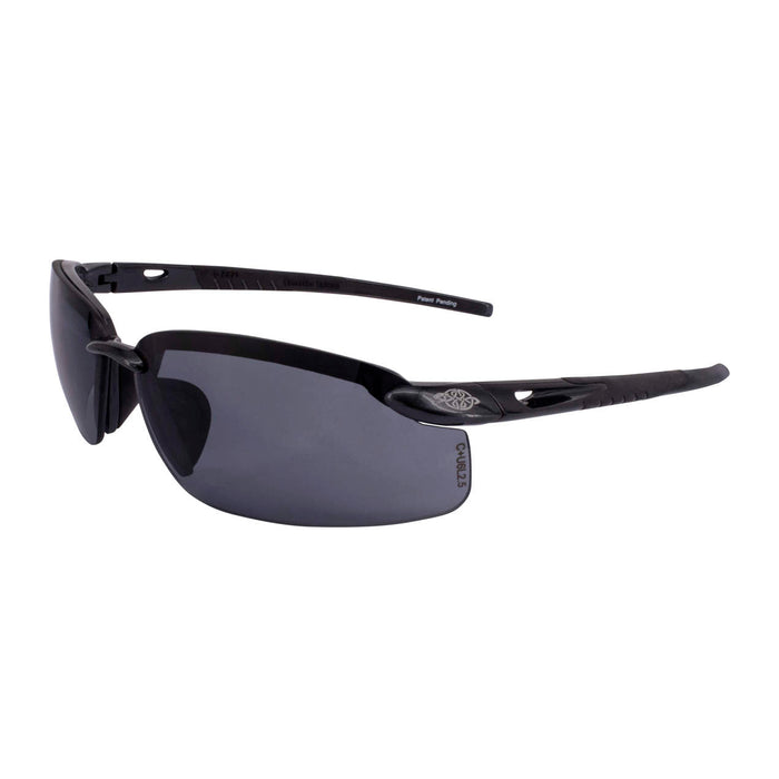Radians Crossfire ES5 Premium Safety Eyewear, Pearl Black Frame / Smoke Lens RNS2961