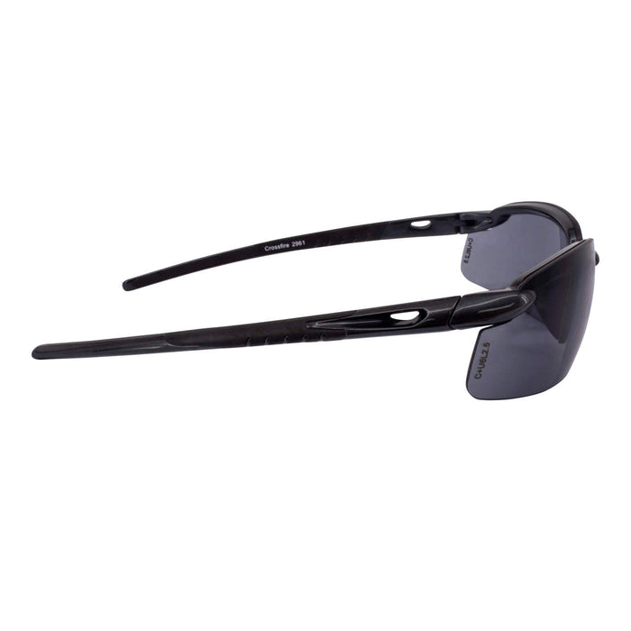 Radians Crossfire ES5 Premium Safety Eyewear, Pearl Black Frame / Smoke Lens RNS2961