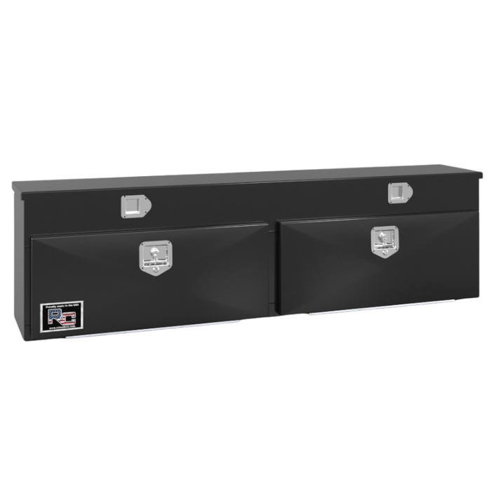 RC Industries Top Mount Box Q-Series 96x20x15 14 GA Steel With Lift Up Lid & 13 GA Steel Drop Door Gloss Black Model QM962015.MGLNW2
