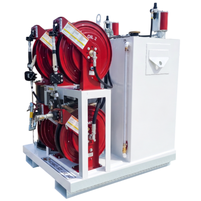 Taylor Pump & Lift 42"W x 48"D x 60"H Dual 50-Gal New Oil With 60-Gal Used Oil, & 120lb Grease Lube Skid Model TPL 236-984