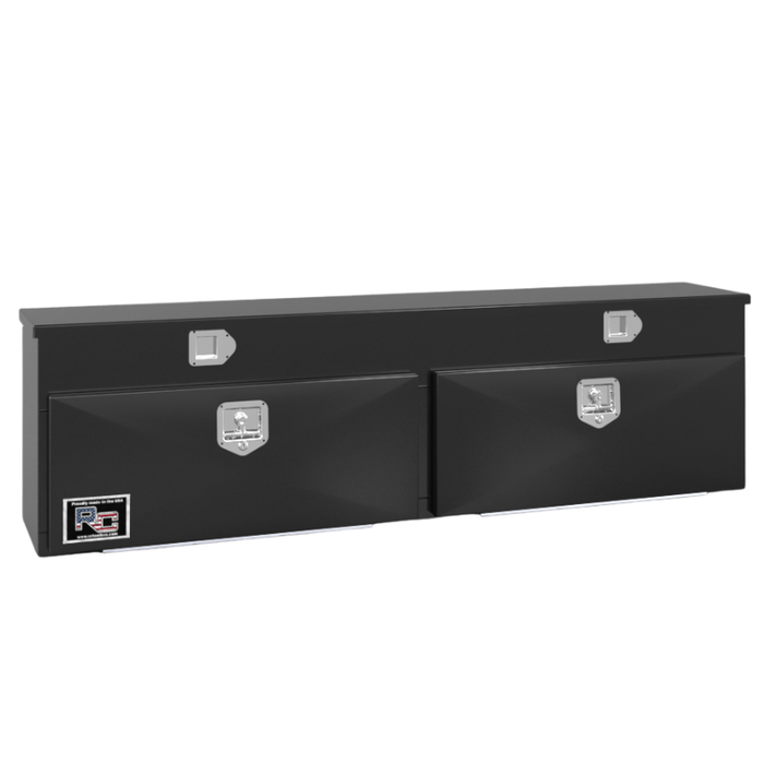 RC Industries Top Mount Box Q-Series 90x20x15 14 GA Steel With Lift Up Lid & 13 GA Steel Drop Door Gloss Black Model QM902015.SGLNW2