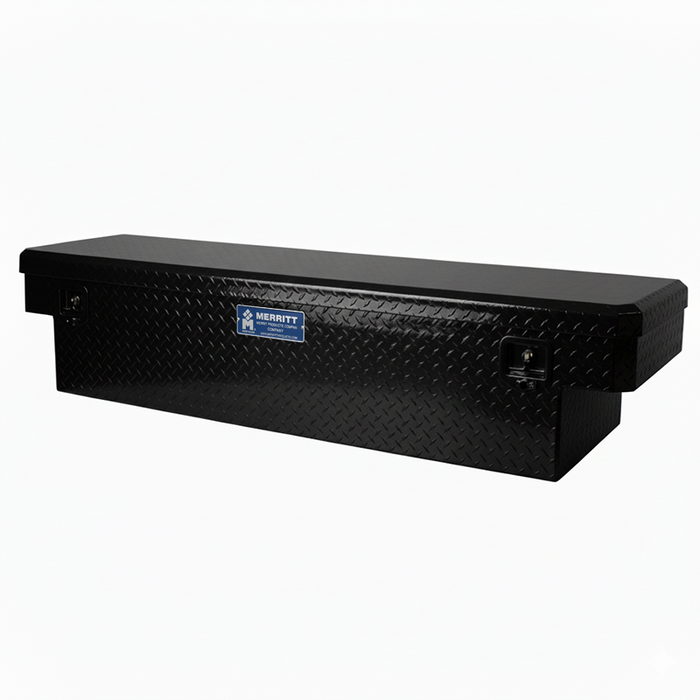 Merritt Crossover Tool Box Extra Deep 16"H x 20"D x 60"L Diamond Plate Gloss Black Single Lid Mid Size Trucks Model 710112-113
