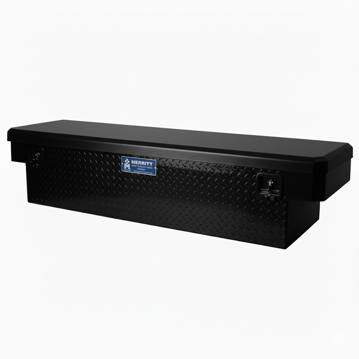 Merritt Crossover Tool Box Standard Depth 14"H x 20"D x 60"L Diamond Plate Satin Black Single Lid Mid Size Trucks Model 710113-114