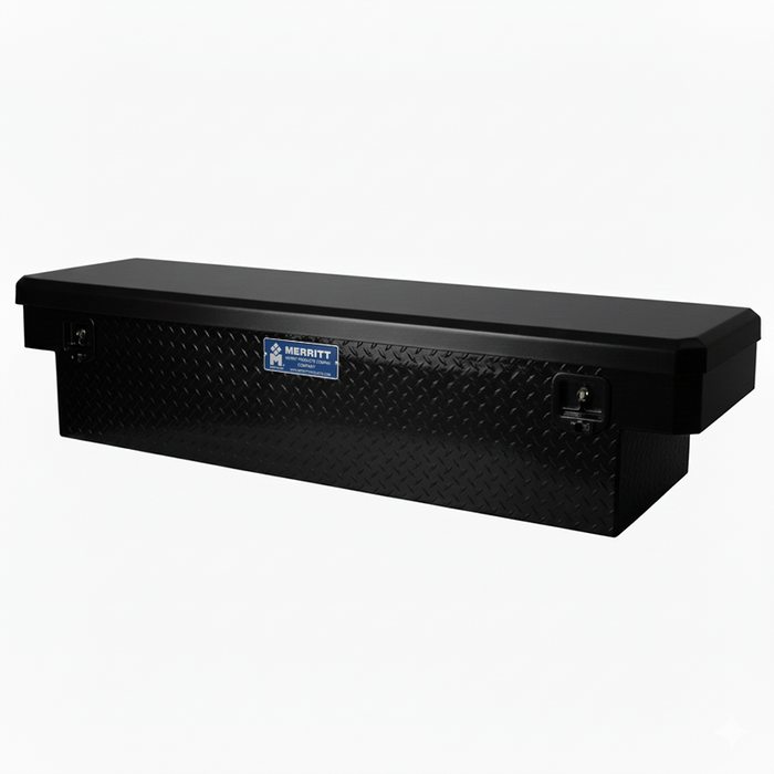 Merritt Crossover Tool Box Standard Depth 14"H x 20"D x 60"L Diamond Plate Textured Black Single Lid Mid Size Trucks Model 710113-116