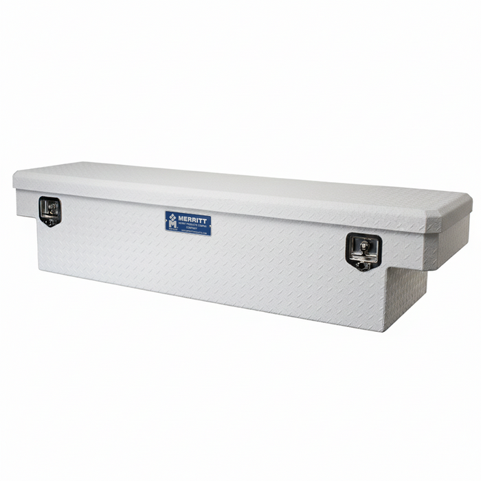Merritt Crossover Tool Box Extra Deep 16"H x 20"D x 60"L Diamond Plate White Single Lid Mid Size Trucks Model 710112-115