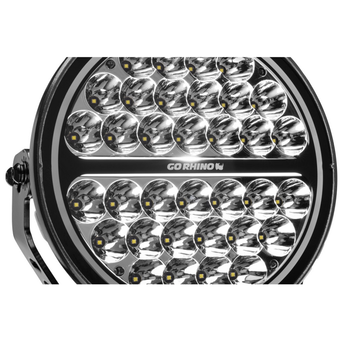 Go Rhino Blackout Series MAXROUND 9" Round LED Spot Light w/Daytime Running Lights Model 751700911SRS