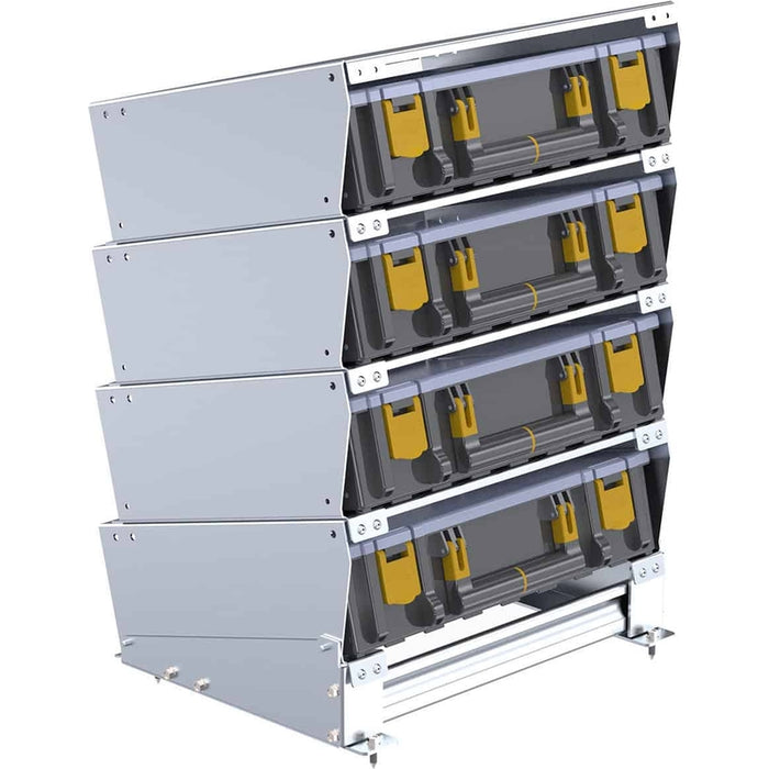 Ranger Design Partskeeper Floor Mounted Aluminum Parts Organizer Storage Cabinet w/ 4 Carry Cases 14"x17"x24.5" Model 62-U5074