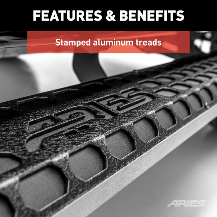 ARIES AdvantEDGE 5-1/2" x 75" Black Aluminum Side Bars, Select Dodge Durango Model 2556053