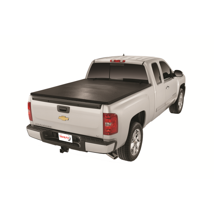 TrailFX Soft Tri-Fold Tonneau Cover Black Vinyl Aluminum Rails Model TFX3008