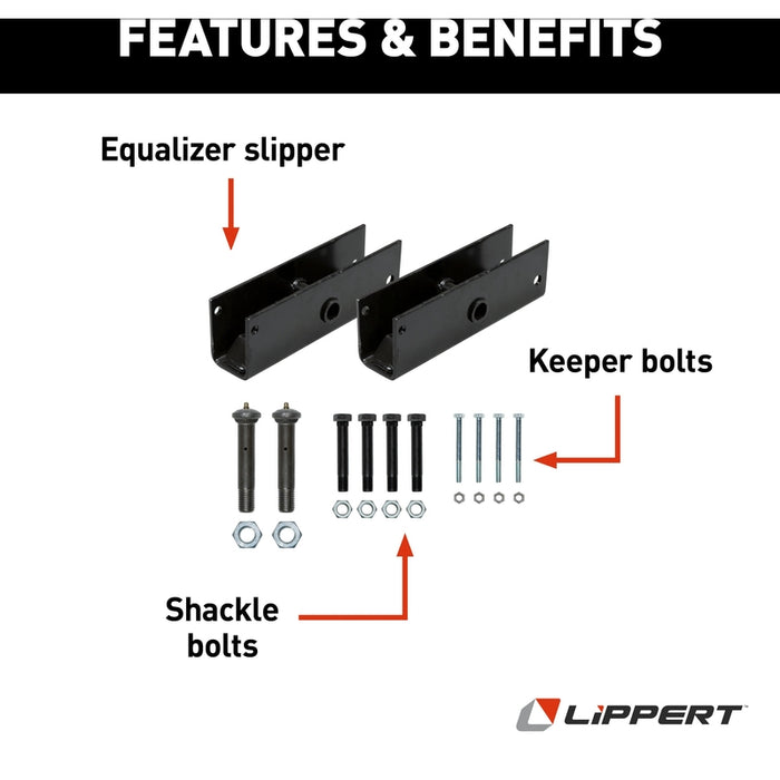CURT Trailer Axle Attaching Parts (AP) Suspension Kit for 7,000-8,000-lb.Slipper Tandem Axles Model 128877