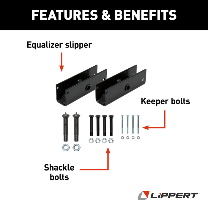 CURT Trailer Axle Attaching Parts (AP) Suspension Kit for 7,000-8,000-lb.Slipper Tandem Axles Model 128877
