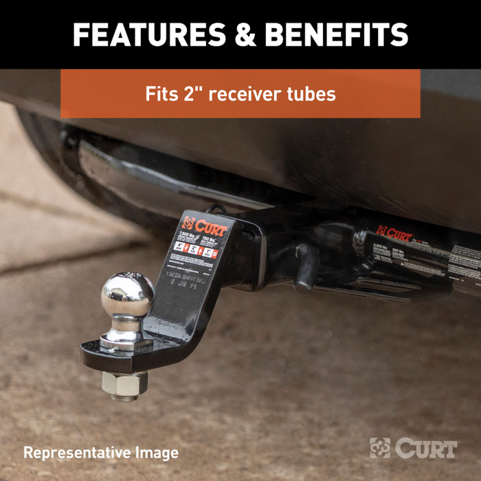 CURT Loaded Ball Mount with 2" Ball, Imported (2" Shank, 7,500 lbs., 4" Drop) Model 45856