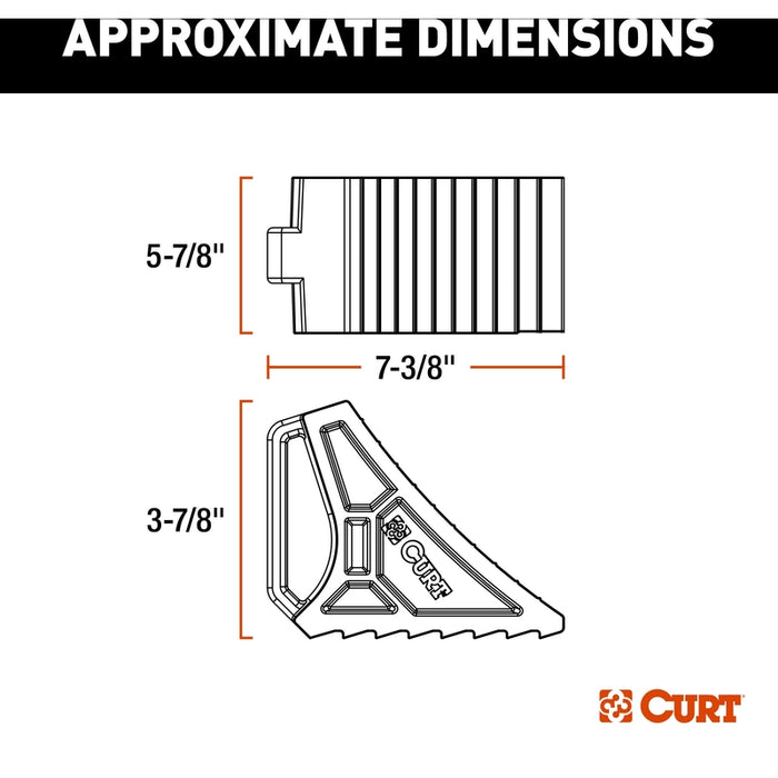 CURT HD Wheel Chock with Mounting Bracket Model 22803