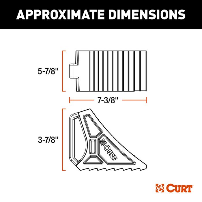CURT HD Wheel Chock with Mounting Bracket Model 22803