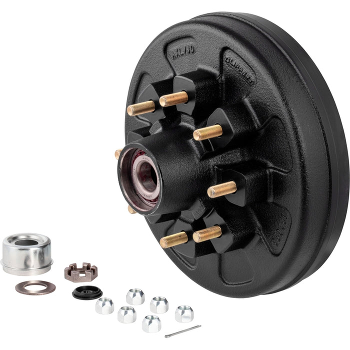 CURT 12" Brake Drum Hub Kit with Installed Bearings - 8 on 6-1/2", 1/2" Studs, 7,000-lb. Axles #2024013260 Model 2024013260