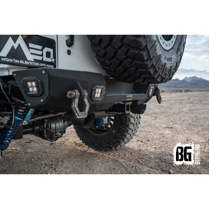 Bodyguard JK Rear Bumper Stubby Reverse Light Cutouts End Cap Light Cutouts Bare Metal Model 63647B