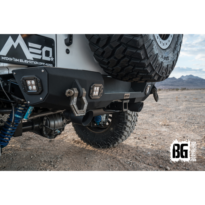 Bodyguard JK Rear Bumper Stubby Reverse Light Cutouts End Cap Light Cutouts Texture Black Powder Coat Model 63647T