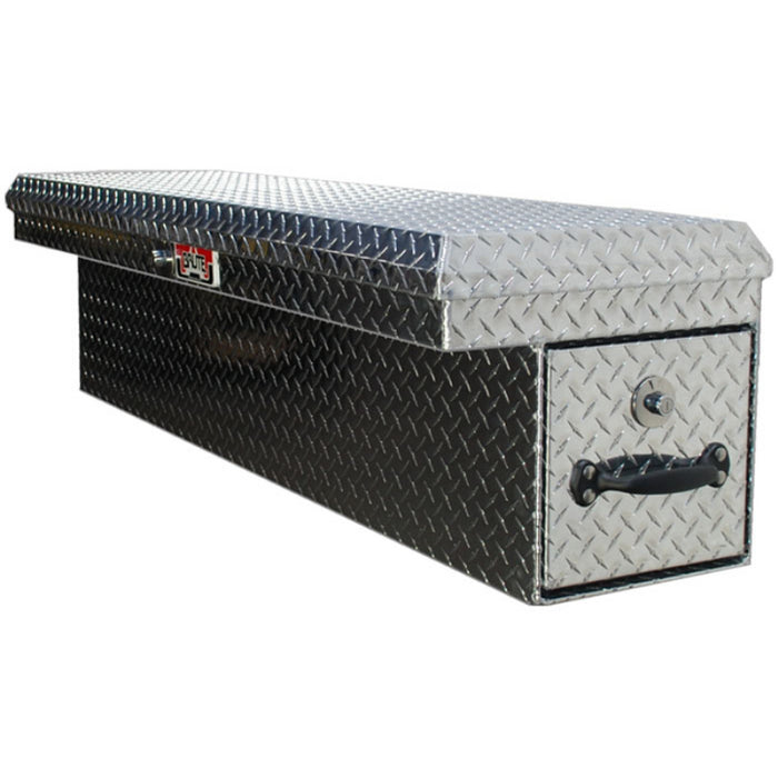 Brute 47" Side Mount Tool Box Bright Aluminum W/ Rear Bedsafe Roller Drawer Drivers Side Model RB7647D