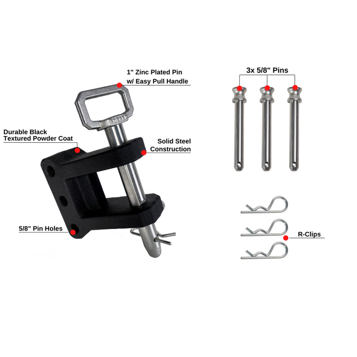 BulletProof Hitches Heavy Duty 2-Tang Clevis with 1" Pin Model CLEVIS