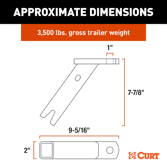 CURT ActiveLink Ball Mount, 2" Ball, 3,500 lbs. GTW Model 18416