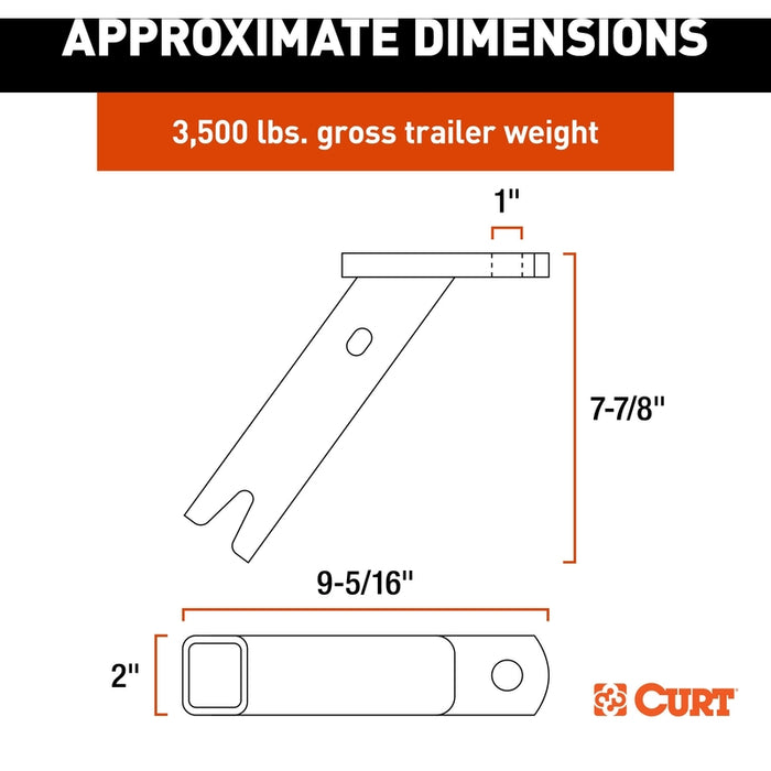 CURT ActiveLink Hitch Ball Mount, Fits 2-Inch Trailer Couplers, 3,500 Pounds GTW Model 18416