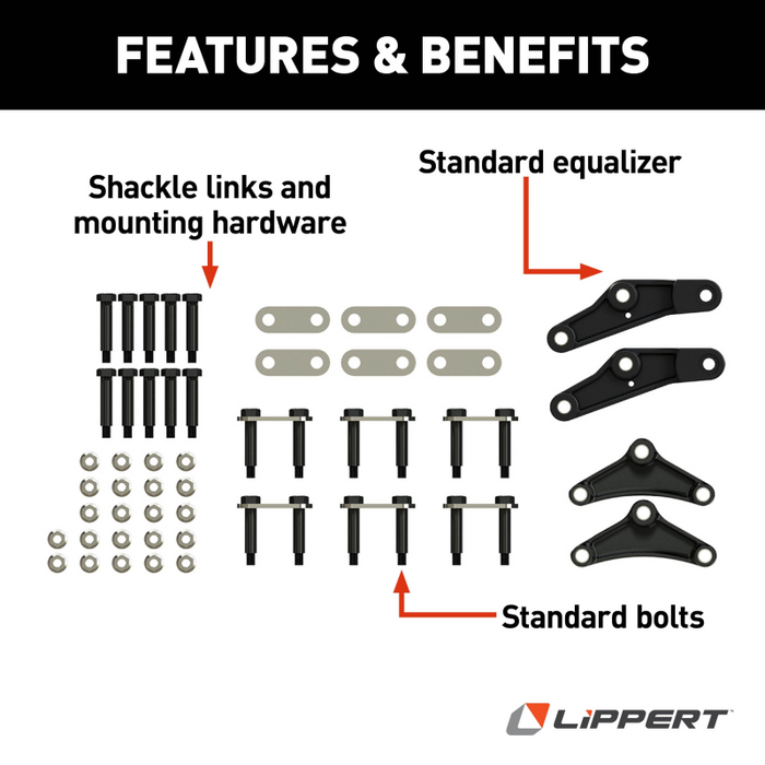 CURT 121100LRV Triple Axle AP Kit with Standard Equalizer and Standard Bolts Model 121100LRV