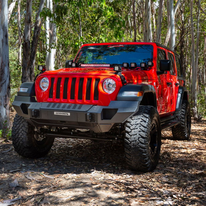 Go Rhino Trailline Winch Ready Front Full Width Bumper For Jeep Model 230121T