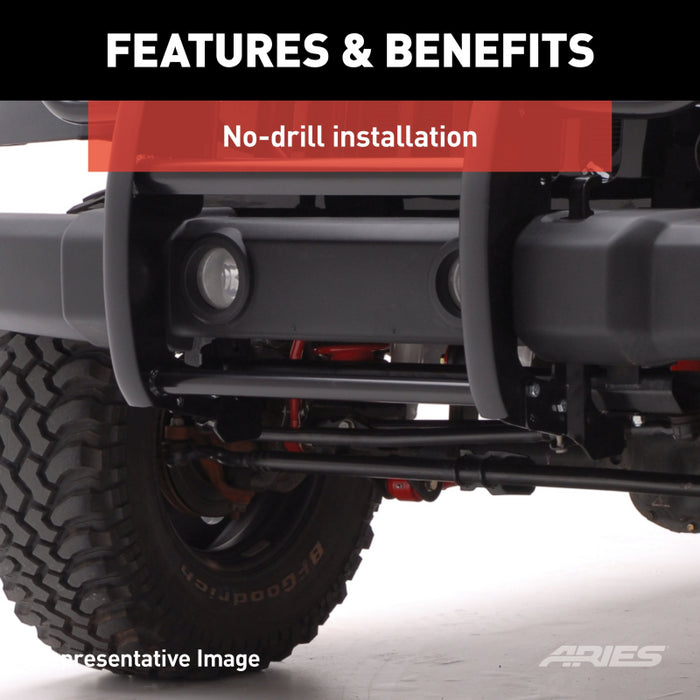 ARIES Black Steel Grille Guard, Select Jeep Wrangler JL Model 1053