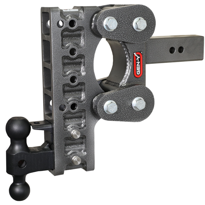 Gen-Y The BOSS TORSION-FLEX 2.5" Shank 10" Drop 1.7K TW 16K Hitch Dual-Ball PintleLock Model GH-1126