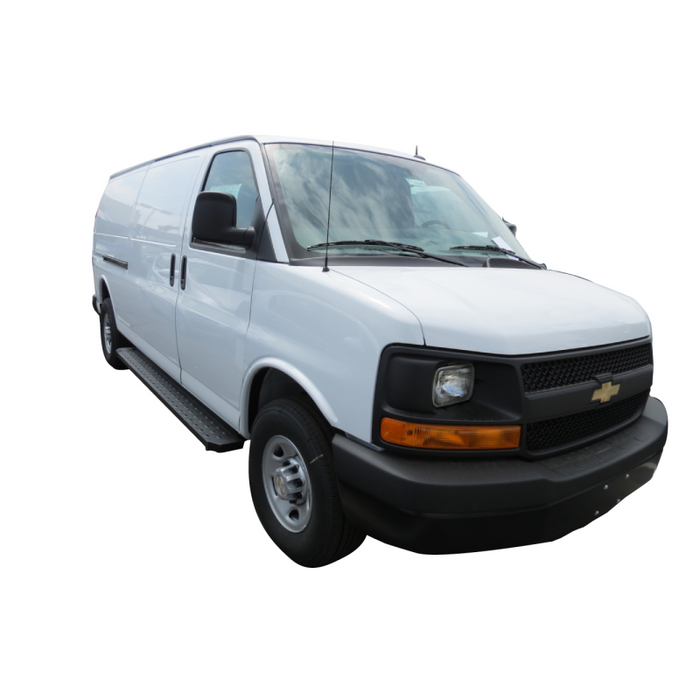 TrailFX Utility Van Running Boards Black Steel Model RBV01B
