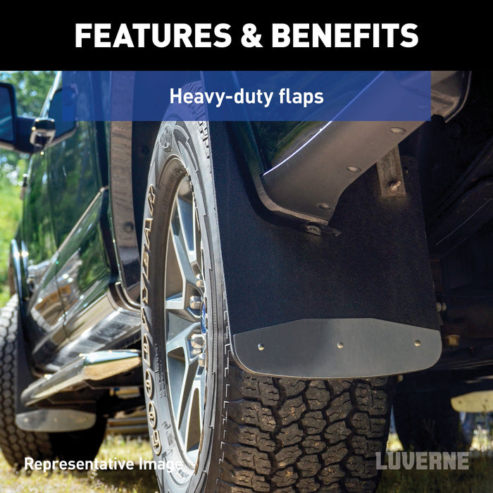 Luverne Rear Dually 20" x 23" Textured Rubber Mud Guards, Select Ram 3500 (2 Flaps) Model 251034