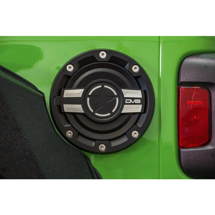 DV8 Offroad 2018-2025 Jeep Wrangler JL JLU Fuel Door Model D-JL-190004-MIL