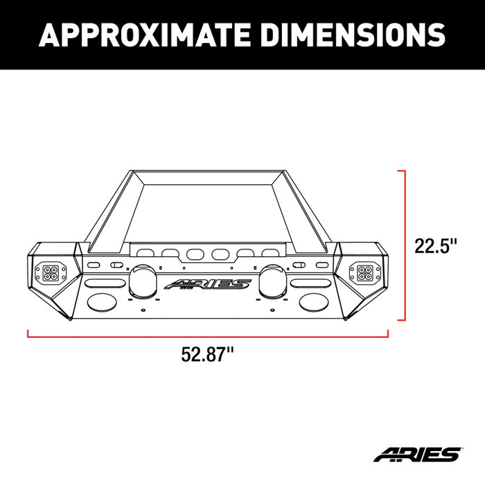 ARIES TrailChaser Jeep Wrangler JK Aluminum Front Bumper (Option 1) Model 2082046