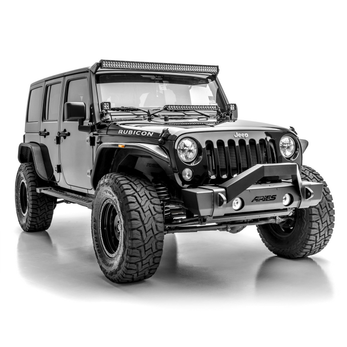ARIES TrailCrusher Jeep Wrangler, Gladiator Steel Front Bumper Angular Brush Guard Model 2156050