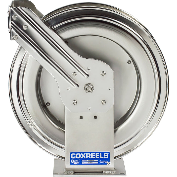Coxreels T-SS Series Stainless Steel Spring Driven Hose Reel 3/8 in. x 50 ft. - No Hose Model TSHL-N-375-SS