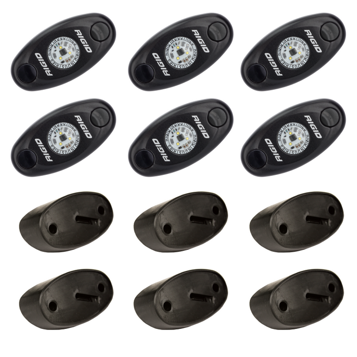 Rigid Industries A-Series LED Universal Rock Light Kit, High Power Red, Set Of 6 Model 400263