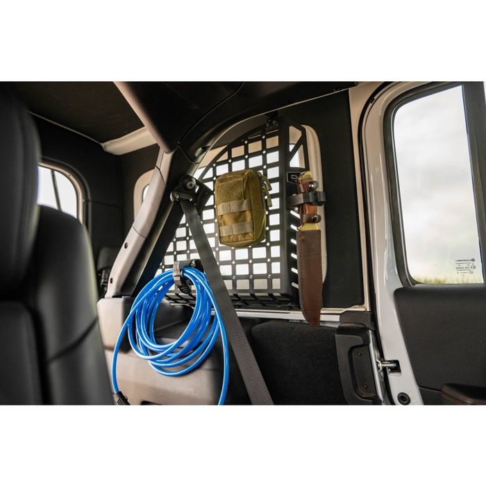 DV8 Offroad 2018-2026 Jeep Wrangler 4-Door Rear Window Pocketed Molle Panels Model MPJL-02