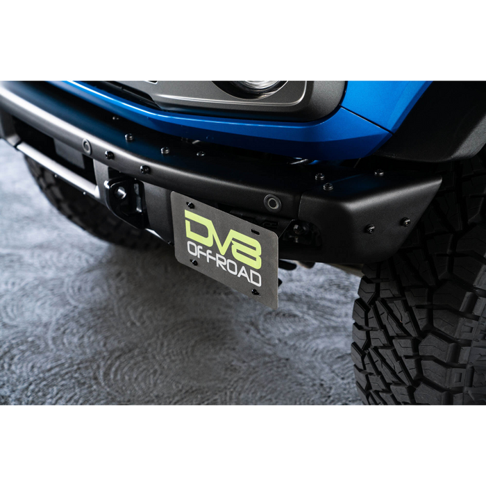 DV8 Offroad 2021-2026 Ford Bronco Factory Front Bumper License Relocation Bracket Model LPBR-02