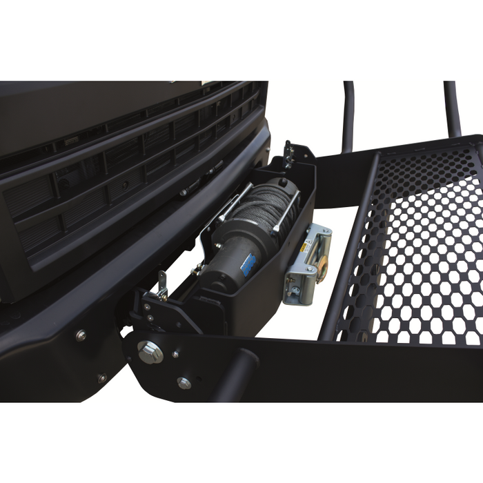Go Industries Welded Winch Grille Guard w/Carrier - Black Model ET004