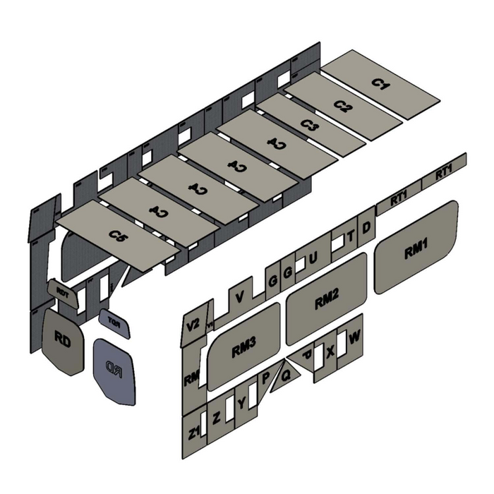 AutoPly Interior Insulation Kit for Mercedes Sprinter High Roof 170" Extended Wheelbase - R4 (1") Model 3000VX-1