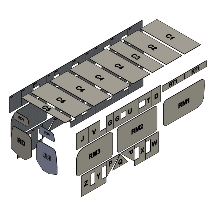AutoPly Interior Insulation Kit for Mercedes Sprinter High Roof 170" Wheelbase - R2 (.5") Model 3000V