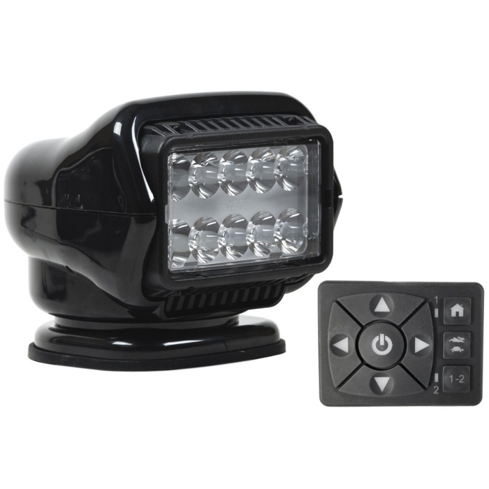 Golight Stryker Spot Light LED Hybrid Permanent Mount Hardwired Dash Mount Remote Black Model 30218ST
