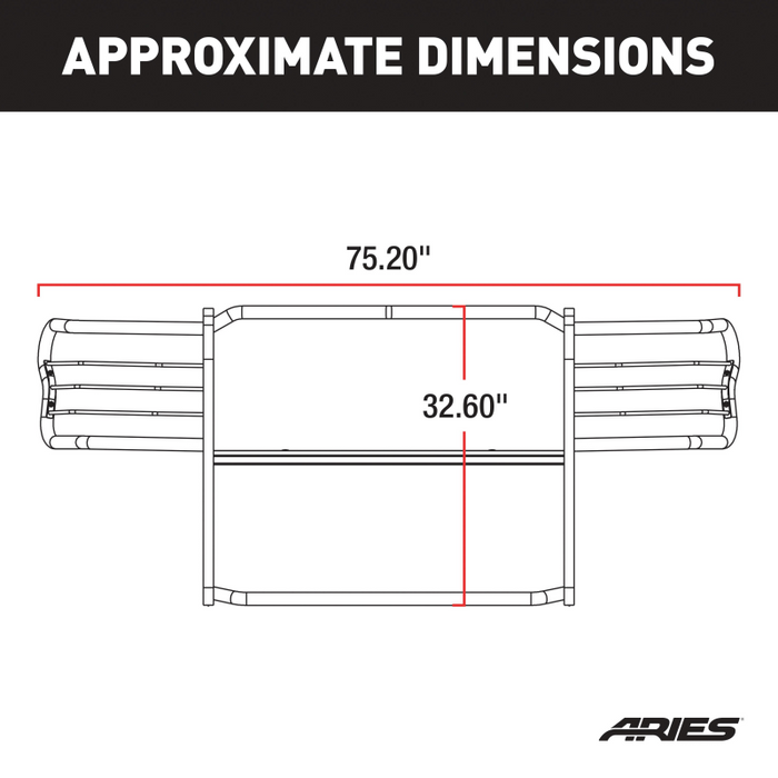 ARIES Black Steel Grille Guard, Fits Select Ford Expedition, F-150 Model 3046