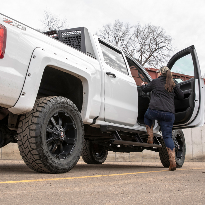 ARIES ActionTrac 83.6" Powered Running Boards, Select Silverado, Sierra, Crew Cab Model 3047902