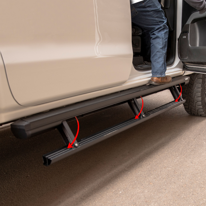 ARIES ActionTrac 83.6" Powered Running Boards, Select Ram 1500, 2500, 3500 Crew Cab Model 3047912
