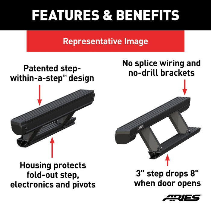 ARIES ActionTrac 83.6" Powered Electric Running Boards Model 3047953