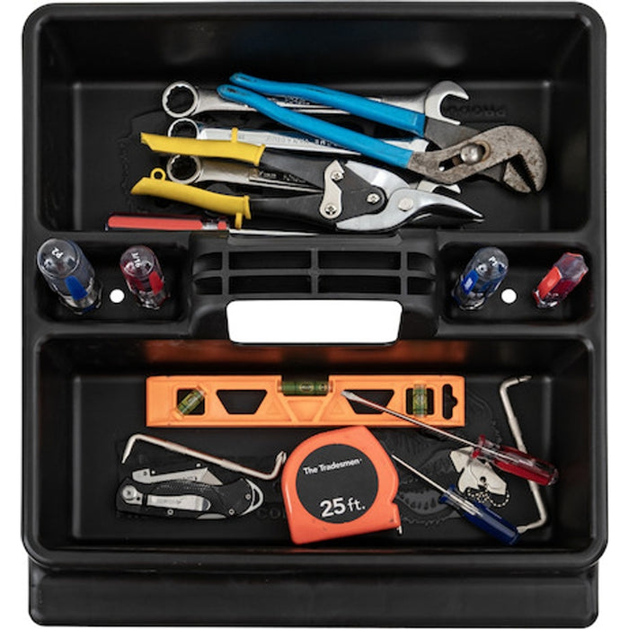 Buyers Products 18x20x71 Inch Gloss Black Diamond Tread Aluminum Crossover Truck Tool Box Model 1729435