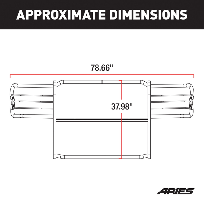ARIES Polished Stainless Grille Guard, Fits Select Ford F-250, F-350 Super Duty Model 3067-2